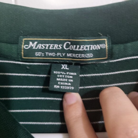 MASTERS COLLECTION Men's XL Pima Cotton Striped Polo Shirt Golf Green Augusta - Picture 6 of 9